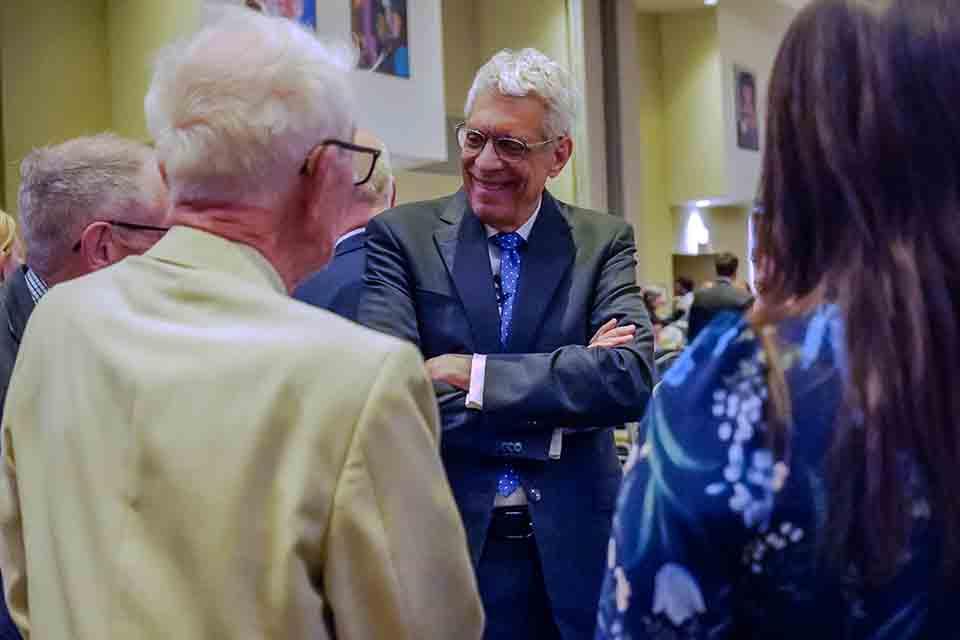 University President Fred P. Pestello, Ph.D., at 博彩网址大全's 2024 Scholarship Dinner. Photo by Megan Favignano Mansouri.