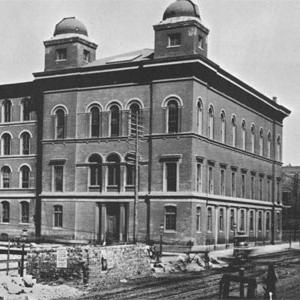 The facade of University on Ninth Street, as seen in 1888.