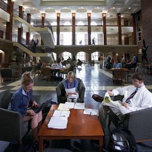 The atrium of Cook Hall.