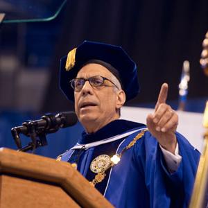 Dr. Pestello giving his inaugural address on Oct. 3, 2014.